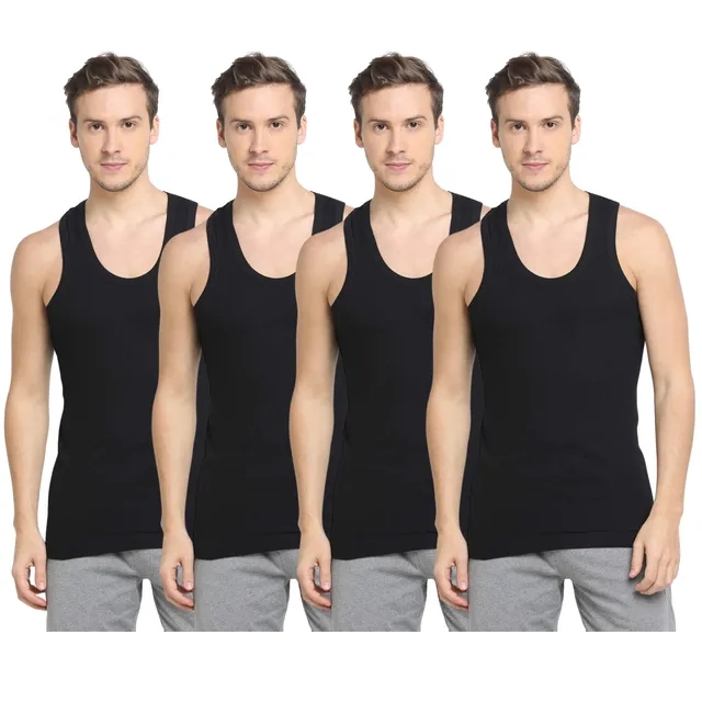 Pack of Four Black Vests