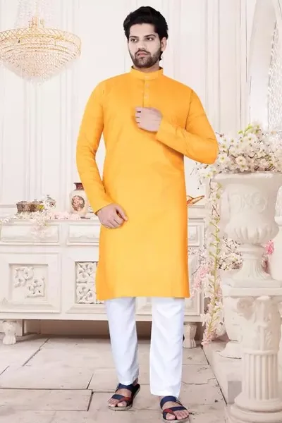 Mens Straigth Kurta Pajama Combo Set In 100% Cotton