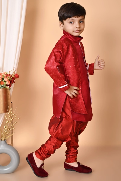 Traditional Bright Beautiful Baby Boys Full Sleeve Kurta Pajama Set