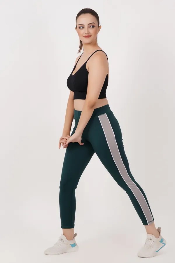 Women's Stretch Fit Dark Green Color Yoga Pants