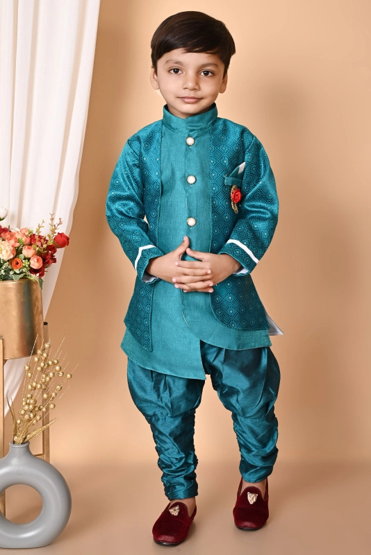 Traditional Beautiful Baby Boys Full Sleeve Kurta Pajama Set