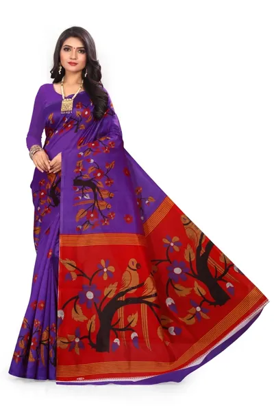 SVB Saree  Purple Mysore Silk Saree With Blouse Piece