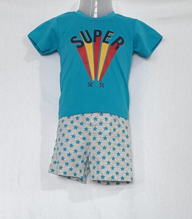 Baby Boys Graphic Printed Pure Cotton T-shirt Short Pant