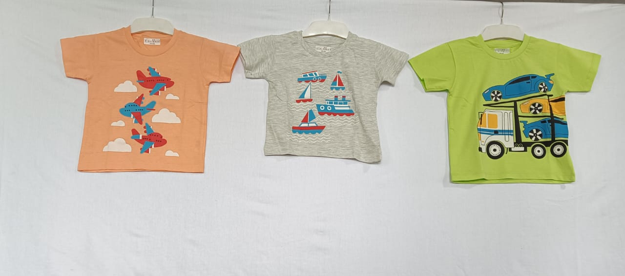 Baby Boys Graphic Print Pure Cotton Regular T Shirt Pack Of 3