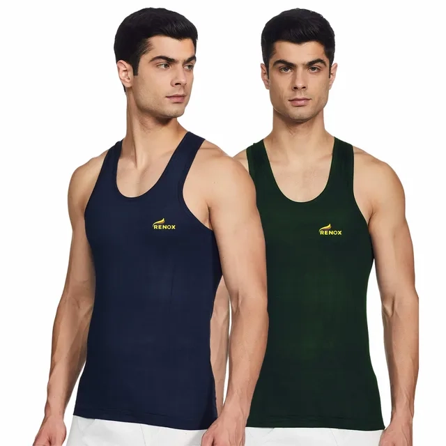 Pack of Two Multicolour Cotton Vests