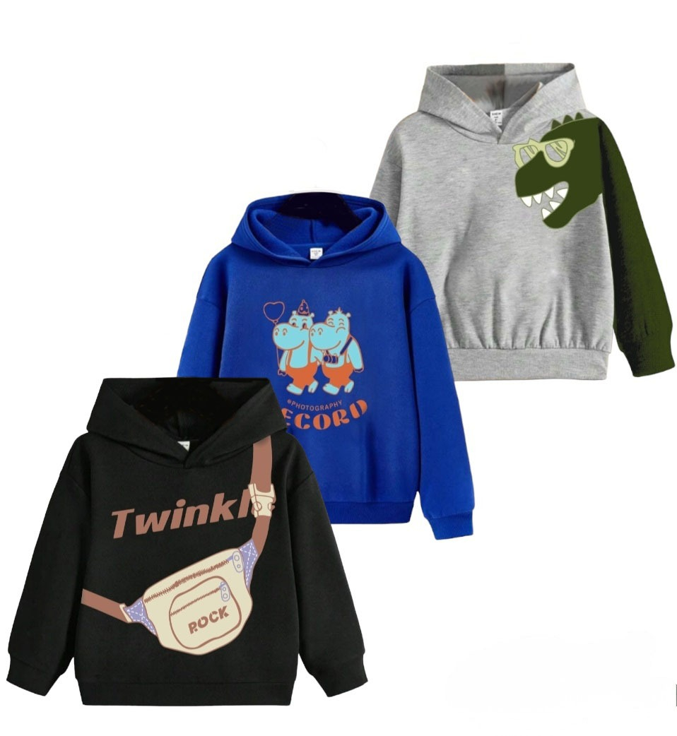 Girls & Boys Comfortable Hoodie Pack Of 3