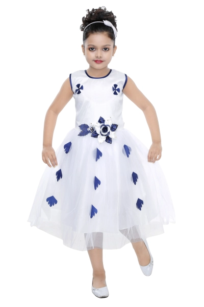 Baby Girl Dresses  White Color Frock with Sequinns Embroidery