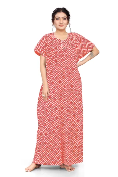 Women's Bandhani Printed Nighty