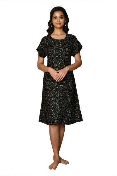 Cotton Foil Print Women Dress