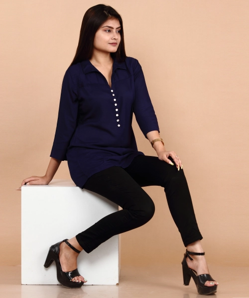 Women Solid Cotton Shirt