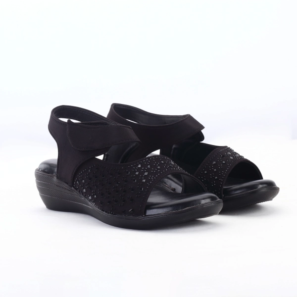 Black Coloured Black Straped Shoes For Ladies