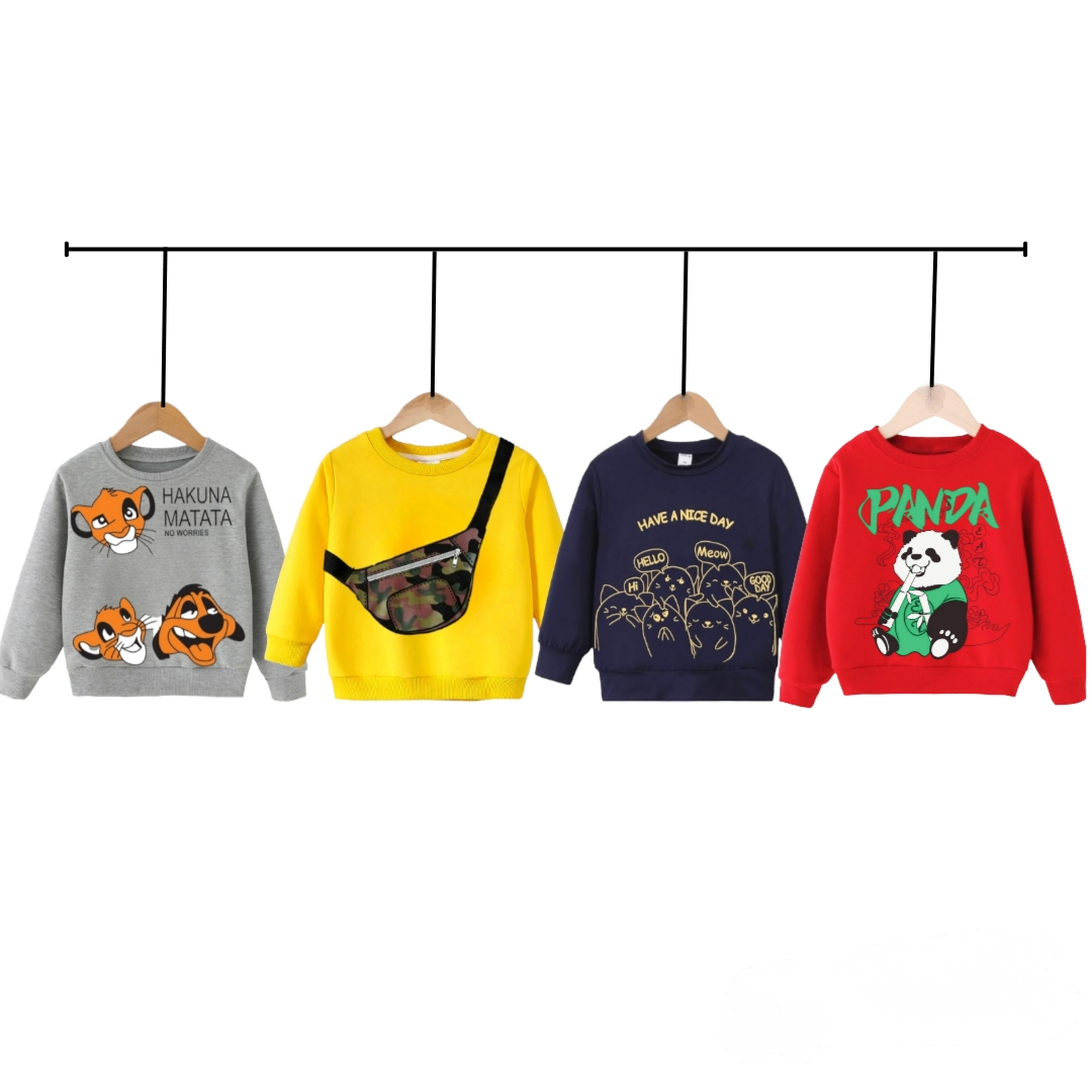 Girls & Boys Comfortable Sweatshirt Pack Of 4