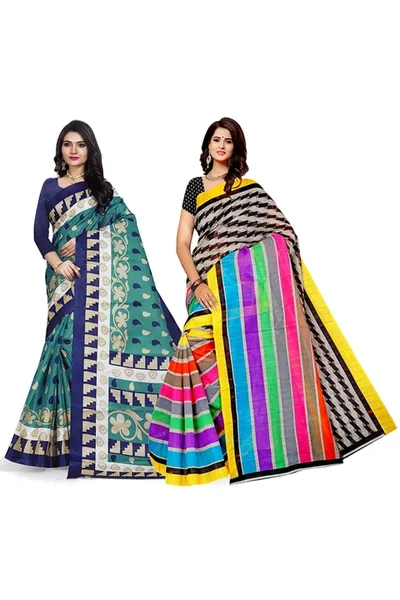 Combo of 2 SVB  Multicolour Silk  Saree