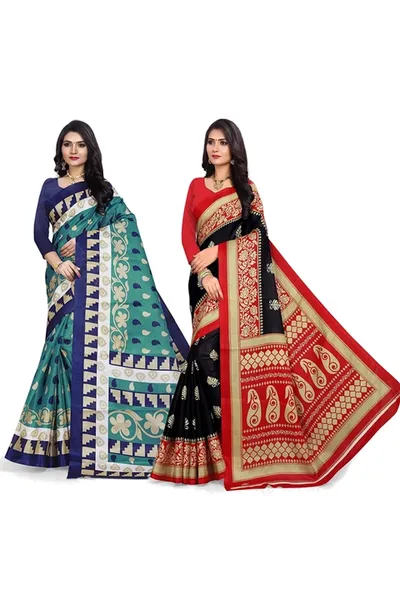 Combo of 2 SVB Multicolour Silk  Saree