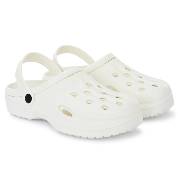 Men's Casual White Color Clog's Lightweight Design