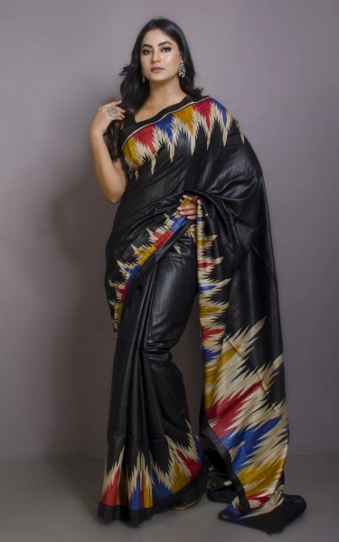 Printed Silk Gicha Tussar Saree