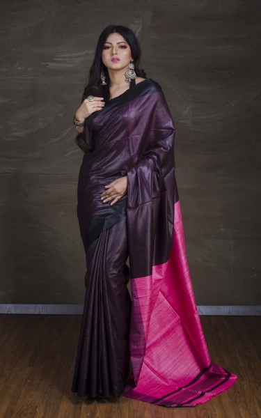 Handwoven Soft Staple Gicha Tussar Saree