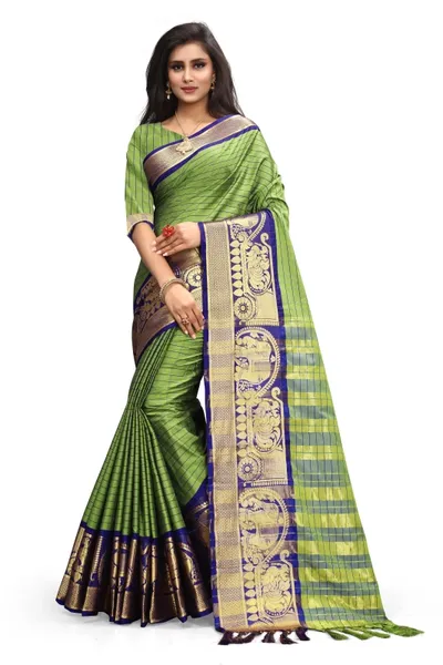 SVB Saree Embellished Art Silk Saree With Blouse And Jhalar