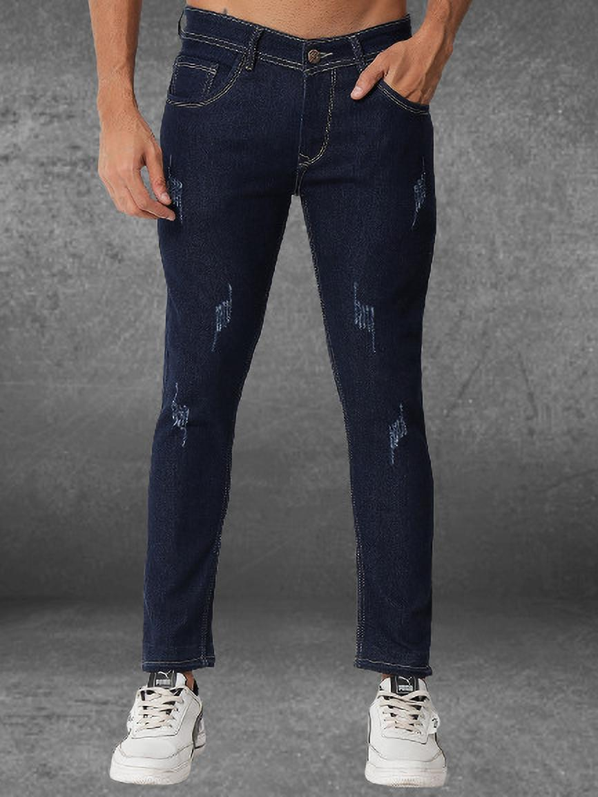 Podge Skinny Dark Blue Denim Jeans For Men