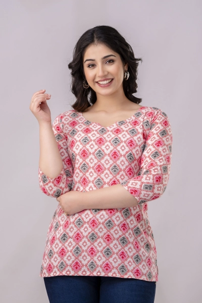 Women’s Cotton printed Short Kurti