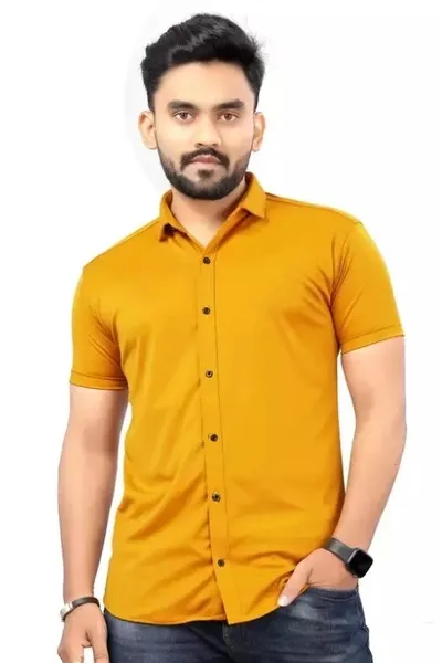 Yellow Casual Wear Regular Fit  Shirt  for men