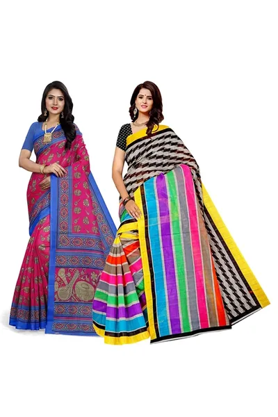 Combo of 2 SVB Multicolour Silk  Saree