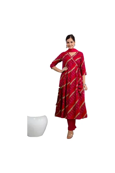 Women Alia cut  Kurti  Dupatta Set