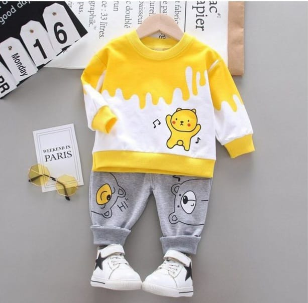 Kids Full Sleeves Printed T-shirt And Full Pant Set