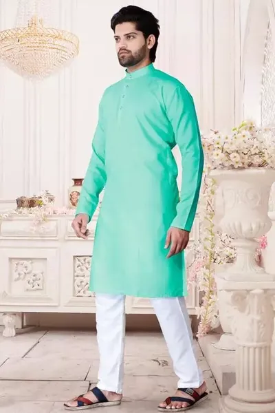 Mens Straigth Kurta Pajama Combo Set In 100% Cotton