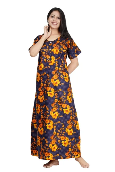 Premium Cotton Floral Printed Nighty