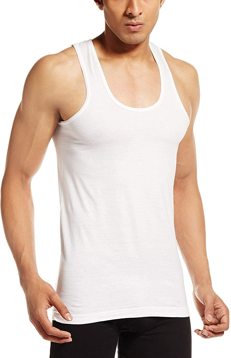 WHITE SLEEVELESS VEST FOR MEN'S (PACK OF 5)