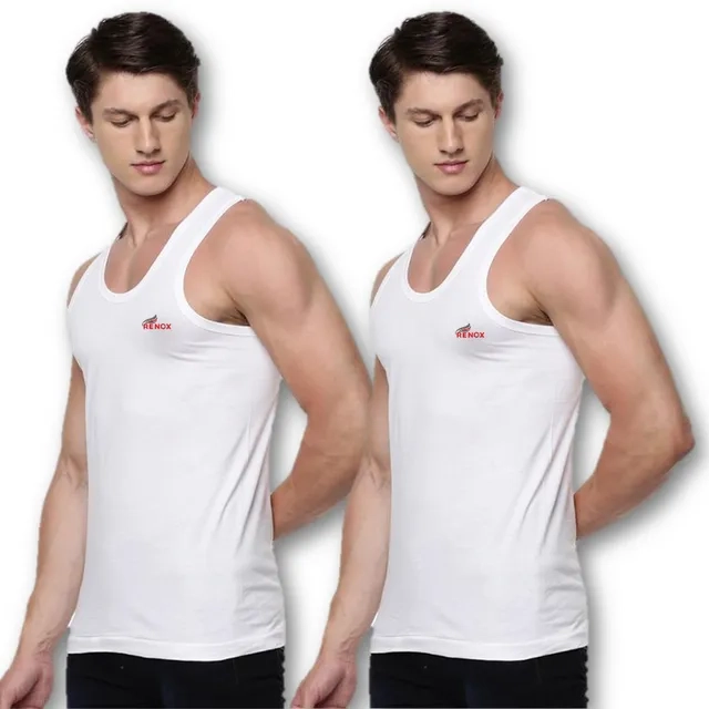 Pack of Two White Cotton Vests