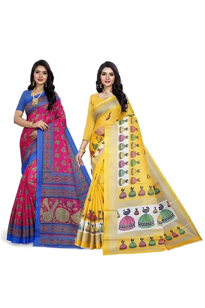 Combo of 2 SVB Multicolour Silk  Saree