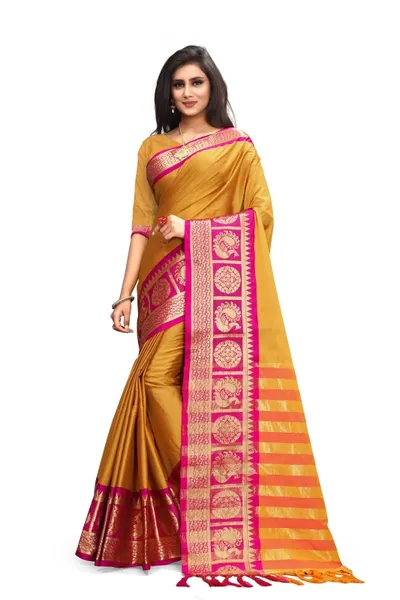 SVB Saree Embellished Art Silk Saree With Blouse And Jhalar