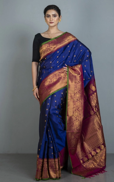 Exclusive Mahapar Nakshi Border Gadwal Silk Saree