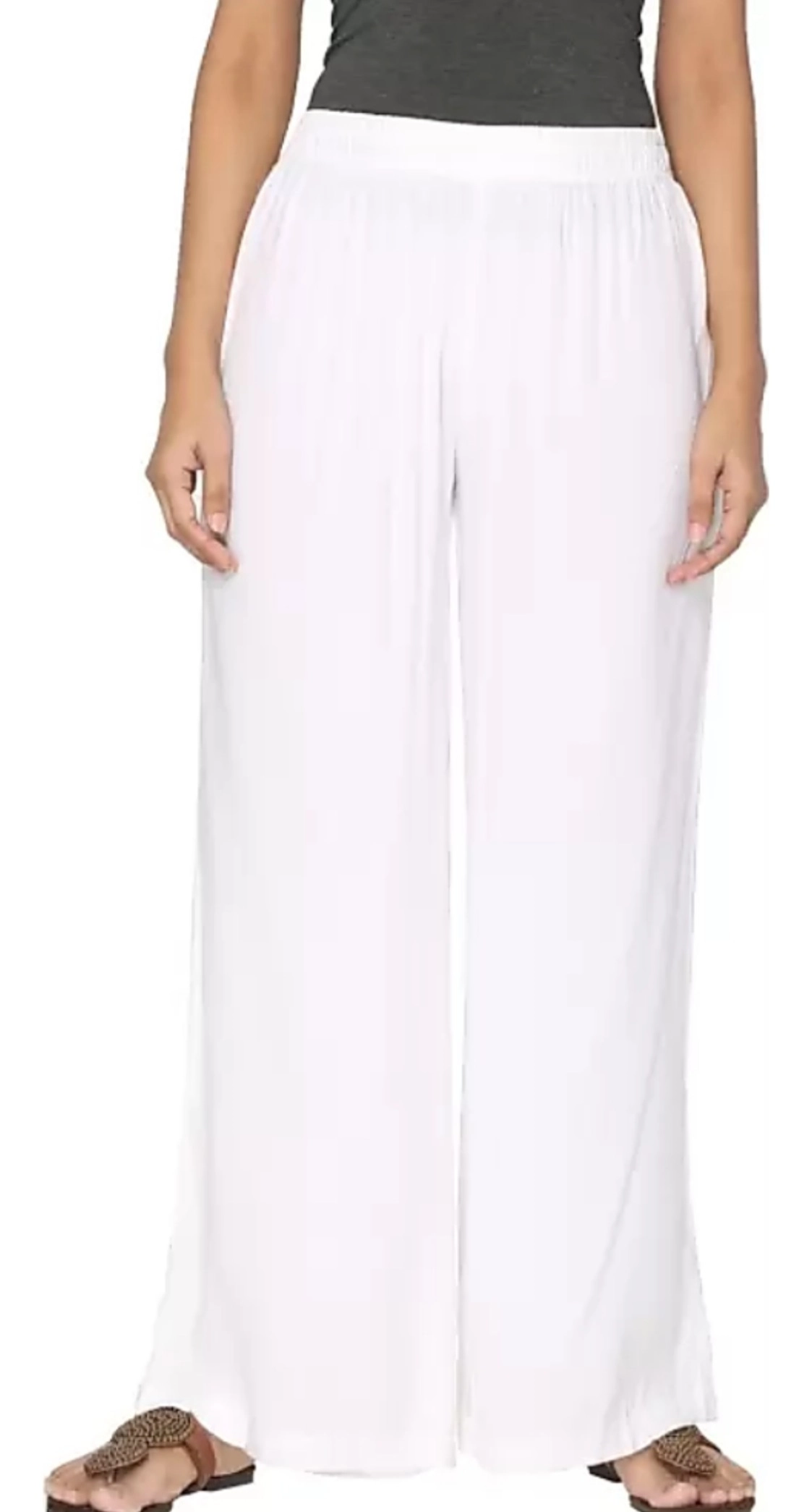 Women White Rayon Palazzo