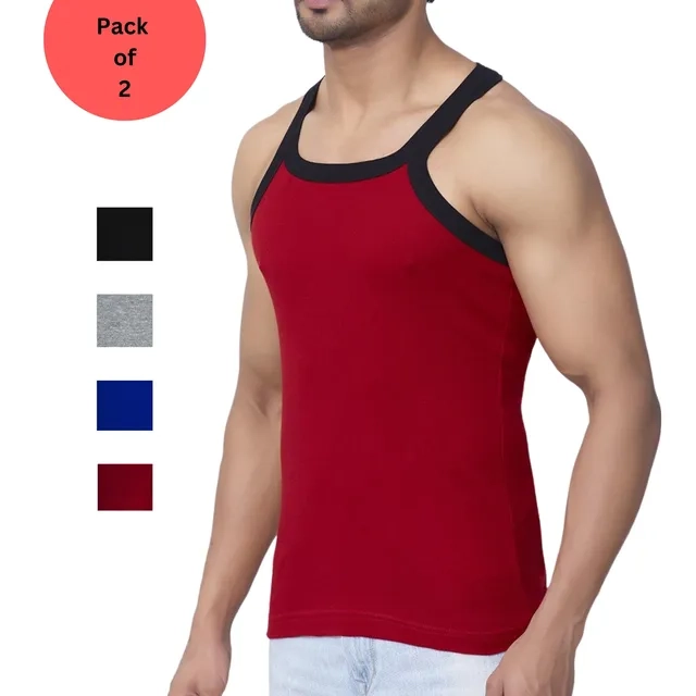 Pack of Two Plain Gym Vests