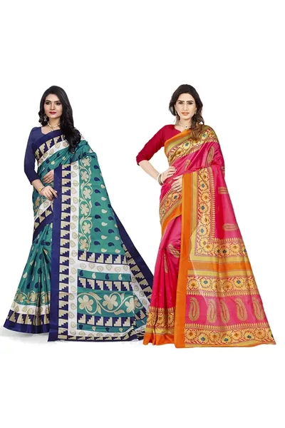 Combo of 2 SVB  Multicolour Silk  Saree