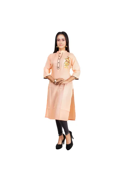 Indrani Fashion Embroidery Cotton Women"s Long Kurti