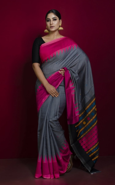 Dolabedi Tussar Silk Saree With Thread Work